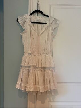 MISA Los Angeles White Ruffle Tiered Mini Dress Size XS